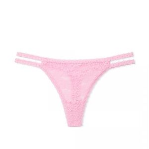PINK Victoria’s Secret Wink Strappy Thong Panty Size L Pink Bubble